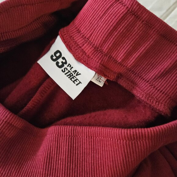 NWT EMERSON Maroon Fleece Wide Leg Pant - LONG - Picture 6 of 8